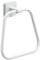 GEDY | Porta Asciugamani ad Anello Tonga, Appendi Asciugamani in Acciaio Inox e Cromall, Fissabile con Viti Incluse o Biadesivo, Bianco Matt, 17x4,6x16cm
