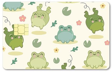 CREATCABIN Karten-Skin-Aufkleber,Frosch-Debit-Kreditkarten-Skins,Abdeckend,Personalisierend,Bankkarten-Schutz,Abnehmbare Folie,Wasserfest,Schlank,Kratzfest,Keine Blasen,Für Den Transport,186.3x137.3mm
