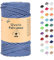 3mm x 200m Makramee Garn, Baumwollgarn, Macrame Kordel für Basteln, Pflanzenbügel-Dunstblau