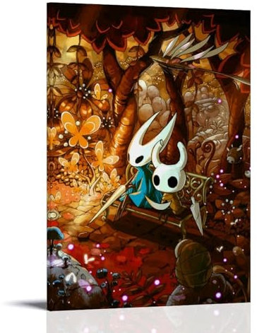 YBRAVO Hollow Knight Poster Dekorative Malerei Leinwand Wandkunst Wohnzimmer Poster Schlafzimmer Malerei,Wandkunst Bilddruck Moderne Familienzimmer Dekor 24x36inch(60x90cm)