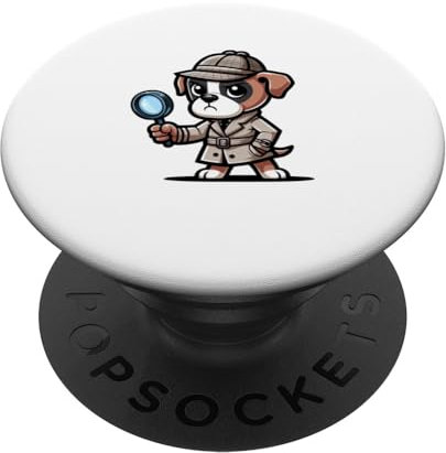 Boxer Dog Detective Funny Mystery PopSockets mit austauschbarem PopGrip