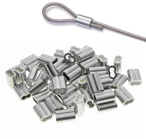 Kitchen Dreams anneau de sertissage en aluminium pour cordes et câbles de 2 mm (50)