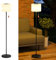 RWWR Solar Stehlampe Outdoor Stehleuchte Garten Stehlampe Terrasse 2-in-1 Aufladbar 8 Farben IP44 Ideal für Patio Balkon Garten