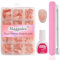 Maggidea False Nails Kit, 240 Pcs French Tip Press on Nails, Fake Nails Nude Base Glossy Full Cover Glue on Nails Nail Art Manicure for Women (Round- Nude Base)
