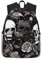 ESASAM Schwarzer Rucksack mit Totenkopf-Motiv, großes Fassungsvermögen, wasserdicht, 600d/PU-verschlüsseltes Oxford-Gewebe, Schwarz , One size