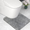 wyewye Mikrofaser-Badvorleger, WC-Vorleger, 2 cm, super dicker Badteppich, super saugfähig, 50 x 50 cm, U-Form, Grau
