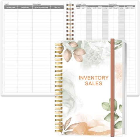 Registro inventario e vendite per piccole imprese - Libro contabile dell'inventario, taccuino dell'inventario, libro di monitoraggio degli ordini per acquisti, vendite e riordini, 14,7 x 21,6 cm,
