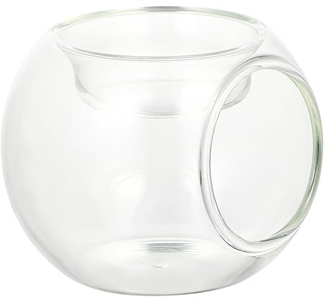 HAWILLOSCH 1pezzi Portacandele in Vetro Forma Rotonda Decorazione Ornamentale Per Interni Artigianato in Vetro