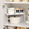 SHBaizoy Stapelbar Küchenschrank Organizer,Metalle Eckregal Küchen Organizer,Badezimmer Organizer mit Anti-Rutsch Matte,Regaleinsatz für küchenschrank,für Küche/Bad/Tischplatte/Sideboard. (1, Weiß)