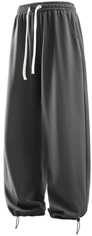 Foweknow Pantalon de Sport Pour Homme - Jambes Larges - Hip Hop Streetwear Baggy - Tendance - Couleur Unie - Polyvalent - Coupe Droite