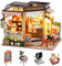 HIGSPE Miniatur Haus Kit, DIY Miniatur Puppenhaus mit Möbeln und LED-Licht, Modellbausätze für Erwachsene zu Bauen Magische Stadt,3D Miniatur Haus Selber Bauen für Teenager und Erwachsene