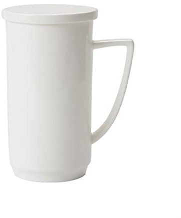 Tasse de voyage en porcelaine anglaise de grande capacité 500 ml avec couvercle simple et belle tasse à thé café pour la maison et le bureau Tasse à lait blanc