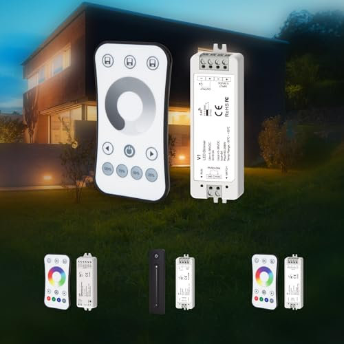HEXIM 5-36V LED Controller, Dimmer & Fernbendienung - Wi-FI & Funkverbindung (modellabhängig) Steuerung LED Beleuchtung - (V1+R6-1 - Dimmer Set Touch Wheel)
