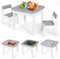 Kindertisch mit 2PCS Stühlen,Packung mit 2 Stühlen,Kindersitzgruppe,Kindertisch, Kindermöbel für Kinderzimmer, Stauraum,Kinder Tisch Stuhl Set, Maltisch& Bauplatte, Kindersitzgarnitur,Sitzgruppe,Grau
