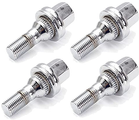 Radschrauben,Radbolzen 4/16 Stücke M12x1.25 17mm Auto Aluminium Chrom-Radbolzen Muttern Kit Passend für Peugeot 1007 206 207 406 407 607 2000-2008(4PCS)