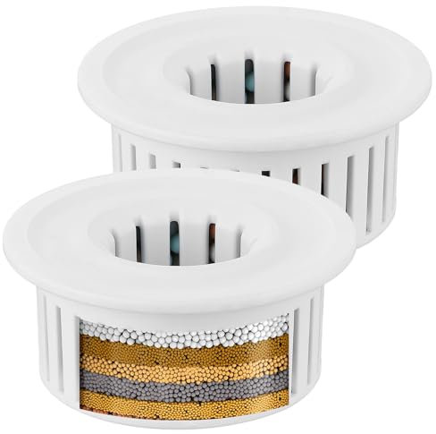 Lot de 2 cartouches de filtre de douche longue durée, filtre de rechange universel en 15 étapes pour pommeaux de douche, élimine le chlore, les métaux lourds et les impuretés, système de