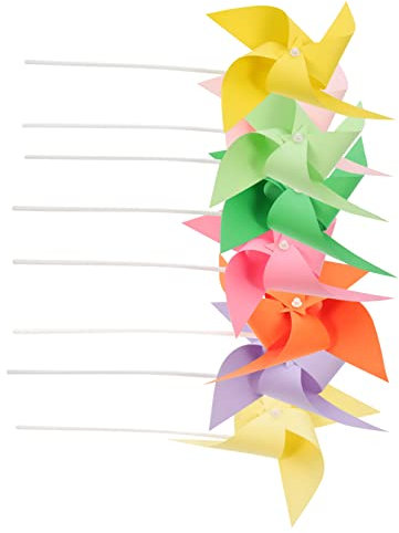 Sosoport 8stücke Buntes DIY Windrad Junge Mädchen Graffiti-Spielzeug Aus Plastik Und Papier Stabiles Bastelmaterial Für Kreative Garten-Dekoration Und Partymitgebsel