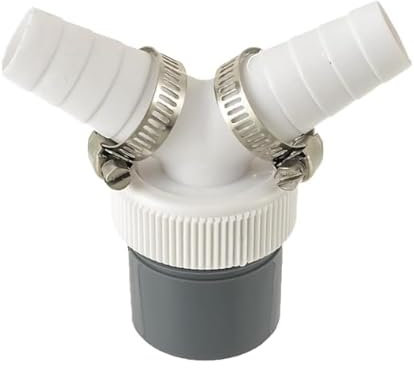 Abfluss Waschmaschine Doppelanschluss Y-Adapter - Y-Adapter für Geschirrspüler, Trockner & Waschmaschine - 40mm Abflussrohr mit Schlauchschelle - Kompatibel mit Schläuchen 19-24mm