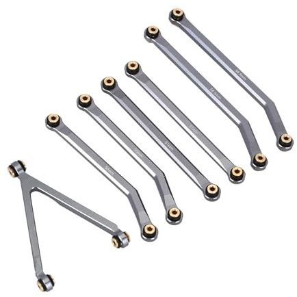Vuzmode CNC Aluminium High Clearance Chassis Links Set 1/24 RC Crawler LWB 133,7mm, for Axial, for SCX24 AXI00001 C10 AXI00002, for Jeep, JLU RC-Querlenker(Gray)