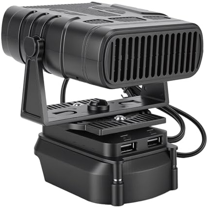 Focket Chauffage Portatif alimenté par Batterie, Chauffage à Batterie, Dégivreur Silencieux sans Fil pour Vitres de Voiture avec Conception Anti-inclinaison, 2 Réglages de Chaleur