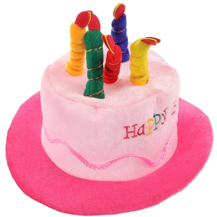 VICASKY Geburtstagskuchenhut Plüsch Cupcake Haarschmuck Pink Leicht Atmungsaktiv Strapazierfähig Party Kopfbedeckung für Erwachsene