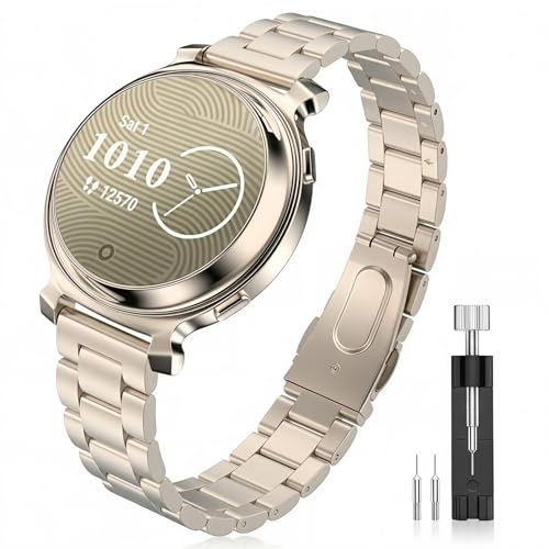 Astorgos Metall Armband Kompatibel mit Garmin Lily 2/Lily 2 Active | Edelstahl, Verstellbar, Leicht Sportdesign, für Damen & Herren, Einfache Montage