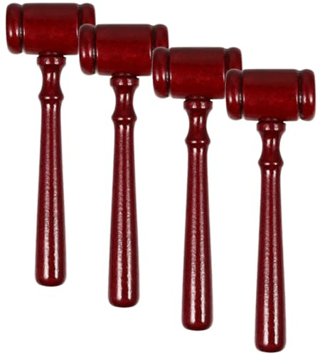 4 Stück Holz Richterhammer für Junge Mädchen, Pädagogisches Hammerspielzeug