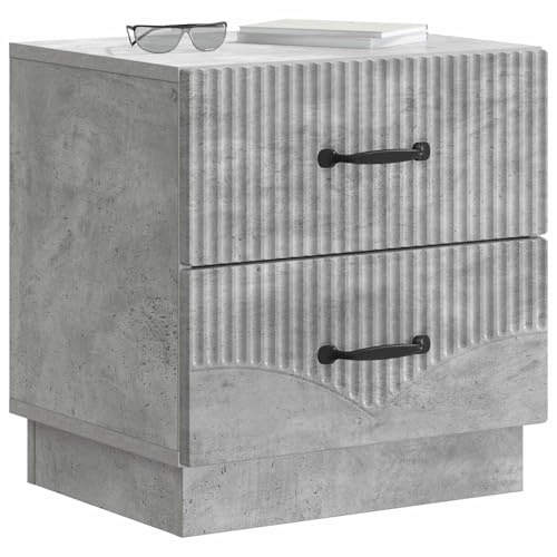 vidaXL Nachttisch 2 STK. Betongrau 43 x 34,5 x 44,5 cm Holzwerkstoff