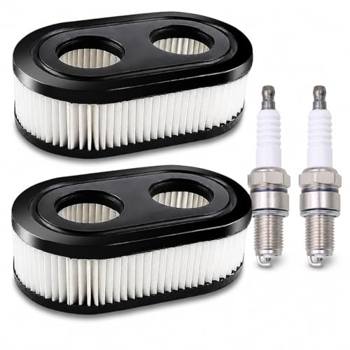 2ST Luftfilter und 2ST Zündkerze, Rasenmäher Luftfilter für Briggs Stratton Motoren 550E 550EX Eco-Plus 575EX Series Luftfilter Rasenmäher Ersetzt, 798452 593260