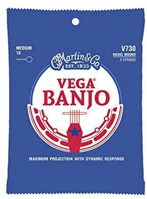 Martin- V730 VEGA BANJO STRINGS MEDIUM NICKEL WOUND, 5 corde