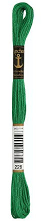 Anchor 4635000-00228 Filo da Ricamo, 100% Cotone, 228, Verde