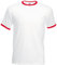 Fruit of the Loom Valueweight Ringer Tee Shirt für Herren, weiß/rot, L
