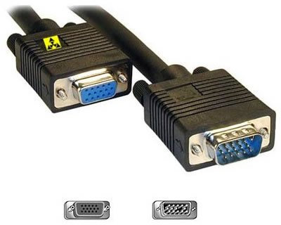 Aptii VGA Monitor Extension SVGA M-F 15 pin Cable Black 0.5 m