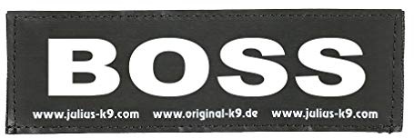 Julius-K9 Interchangeable Hook & Loop Patches, 1 pair, BOSS, Size: Small, Black