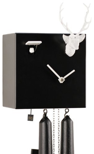 von Eble Uhren-Park Kuckucksuhr Original Schwarzwälder Kuckuckuhr Echtholz mechanisches 8-Tage Laufwerk NEU VDs Zertifikat Romba -Kubus 20cm- CU34H-2/1