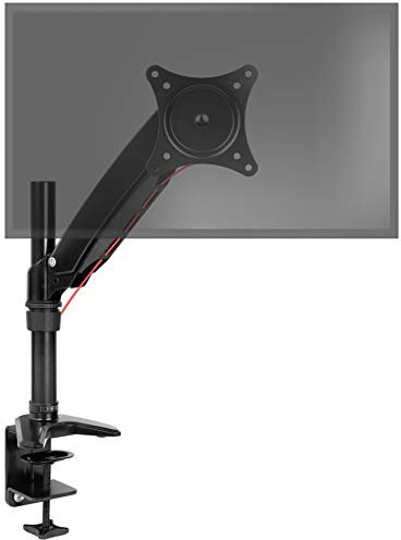 Duronic Monitor-Ständer DM551X1 | Einzel-PC-Tischhalterung | Schwarz | Aluminium | Höhenverstellbar | für einen 15-27 LED LCD Bildschirm | VESA 75/100 | 7,8 kg Kapazität | Neigung -90°/+85°, schwenkbar um 180°, R. otate 360 °