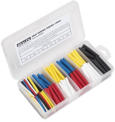 Sealey HST50MC Heat Shrink Tubing Assortment 190pc 50mm Mixed Colours