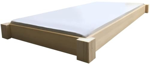 LIEGEWERK Holzbett Bodentiefes Designbett 160x200 cm Massivholzbett Bett 160 Holz (160cm x 200cm)