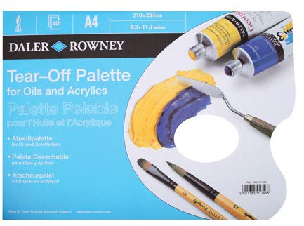 Daler-Rowney Tear Off Palette for Oil & Acrylic A4 Size 40 Sheets | For Professional Artists, Students & Hobbyists