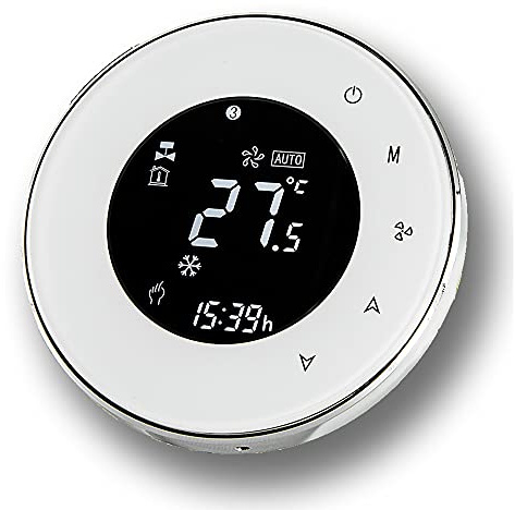 BecaSmart Series 6000 Termostato Inteligente Wi-Fi para Aire Acondicionado 4 Fan Coil Control inalámbrico (Cuatro Tubos, Blanco - WiFi)
