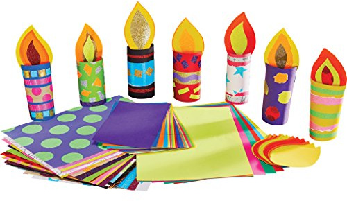 Springboard Tubey Candle Arts and Crafts Activity Pack - Make Your Own 3D Diwali and Christmas Decorations - Arts and Crafts for Kids - Early Years Resources - 30-Pack - 12 cm - Assorted Colours