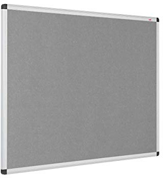 Metroplan Eco-Colour Aluminium Framed Flame Resistant Noticeboard 900 x 1200mm - Color: Grey