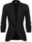 UNibelle Blazer da Donna Elegante Sportivo Lungo Blazer Business Manica 3/4 Giacca Lunga Abito Slim Fit Estivo, Nero, S