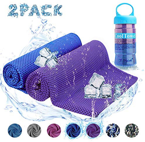 Zodight Kühltuch Kühlhandtuch Set Sofortige Relief Eiskalt Kühlen Handtuch Atmungsaktives Mesh Schweißsaugfähig Für Fitness Gym Golf Yoga Laufen Sports Übung Sommer Heißes Wetter Outdoor