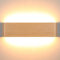 Lightess 16W LED Wandleuchte Innen Wandlampe Modern Treppenhaus Beleuchtung Wand Flrulampe Wandbeleuchtung Warmweiss Up Down Licht Holzfarbe Rustikal Vintage 32cm