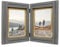 Rustikaler Bilderrahmen, 12.7 x 17.8 cm, Jute-Matte, künstliches Holz, Bauernhaus-Dekor, vertikale Fotos, Halterungen zum Aufhängen an der Wand oder auf dem Tisch oder Schreibtisch – Grau/Grau