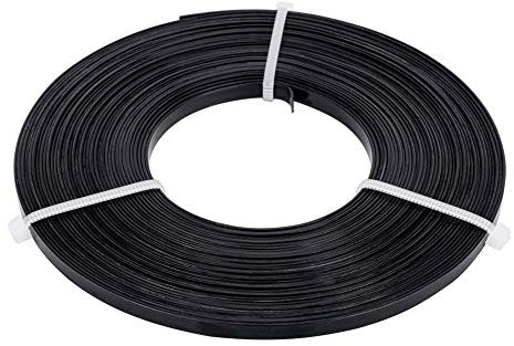 BENECREAT 10m (32FT) 5mm breiter Flacher Schmuck Basteldraht 18 Gauge Aluminiumdraht für Lünette, Bildhauerei, Armatur, Schmuckherstellung - Schwarz, 10m/Rolle