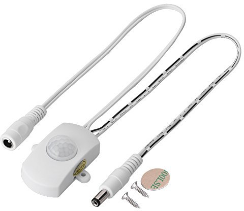 5A DC 6-24V Mini-Bewegungsschaltersensor PIR-Bewegungsmelder LED-Streifen für automatischen Schalter(Weiß)