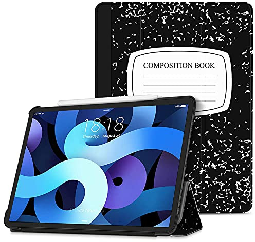 TNP Funda Compatible con iPad Air 4th 10,9 Pulgadas 2020 (A2324 A2072 A2316 A2325), Carcasa Protectora Delgada con Función de Soporte y Auto-Sueño, Estuche para Tabletas (Libreta de Composición)
