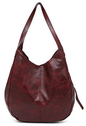 NICOLE & DORIS Bolsos de Mano Mujer Bolso de Hombro de Cuero PU Lavadas Suaves Bolsos Bandolera Retro Bolsa Tote Vintage para Trabajo, Diario Vida Bolsa de Compra